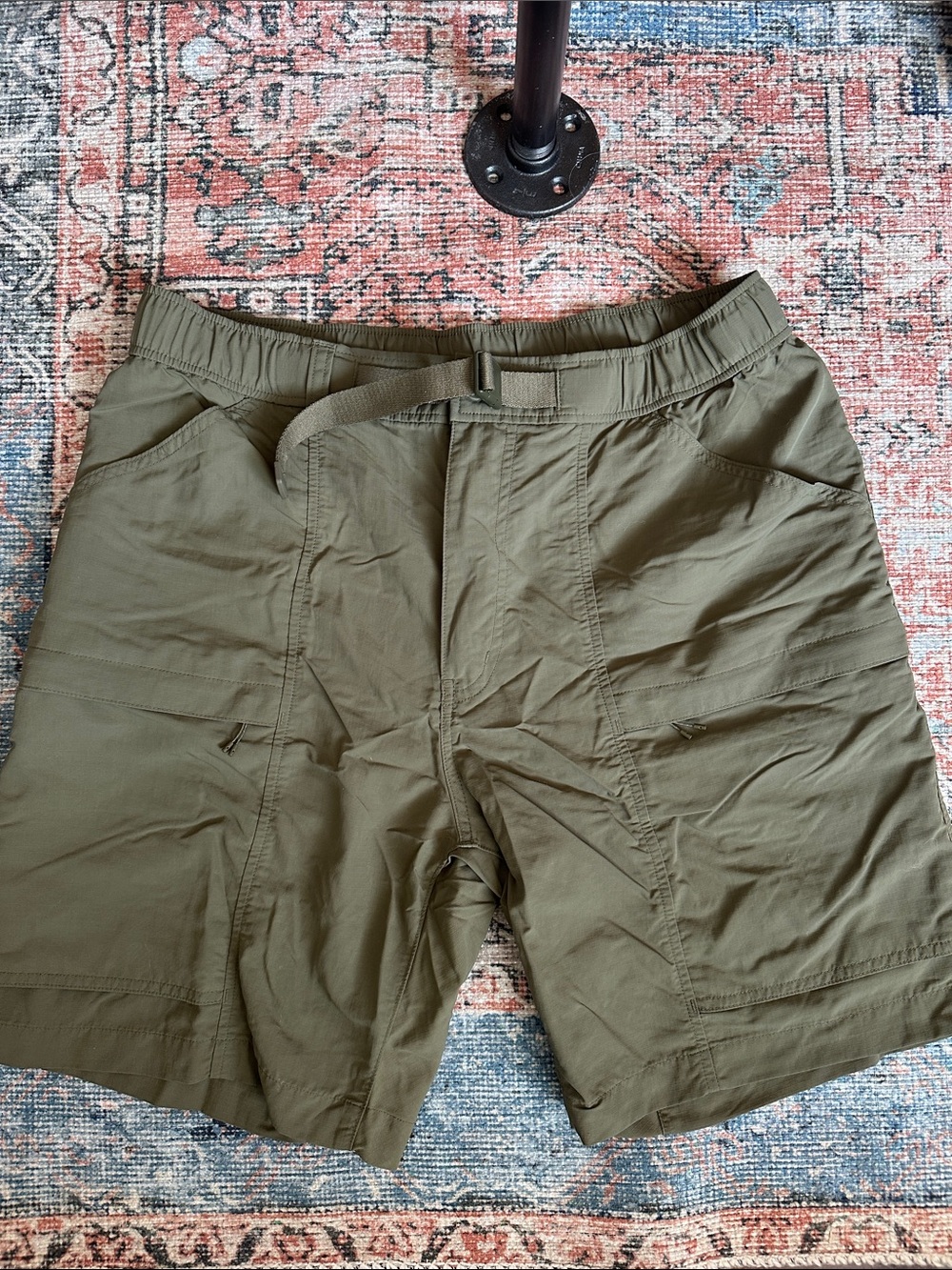 Uniqlo Olive Athletic Cargo Shorts